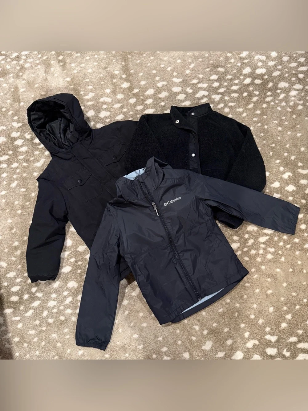 Bundle (3) Boys Black Jackets. Columbia, Gymboree, Art Class. Size S (6)